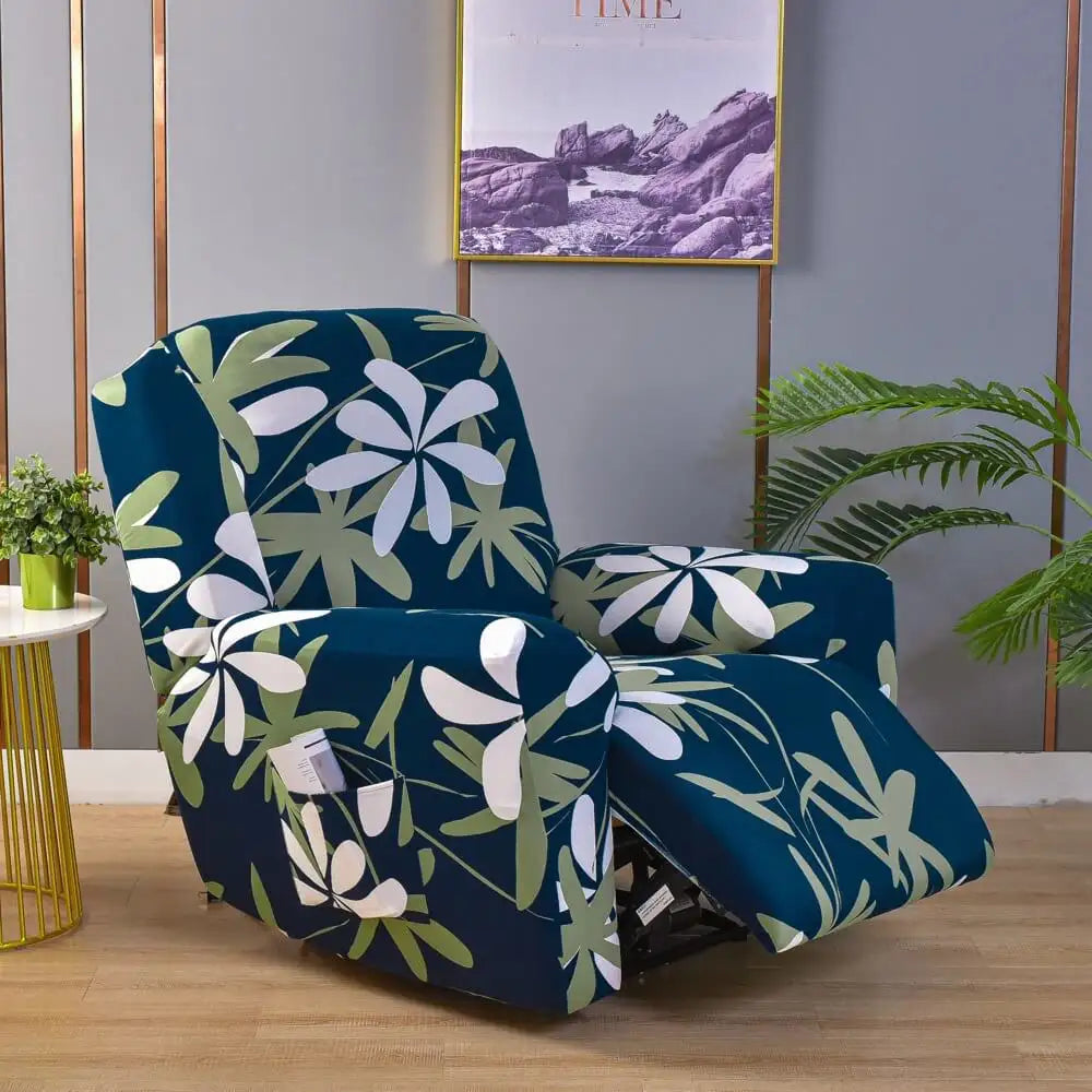 Unique Recliner Cover 4 Pieces Floral Printed Lazy Boy Chair Slip Cover Crfatop %sku%