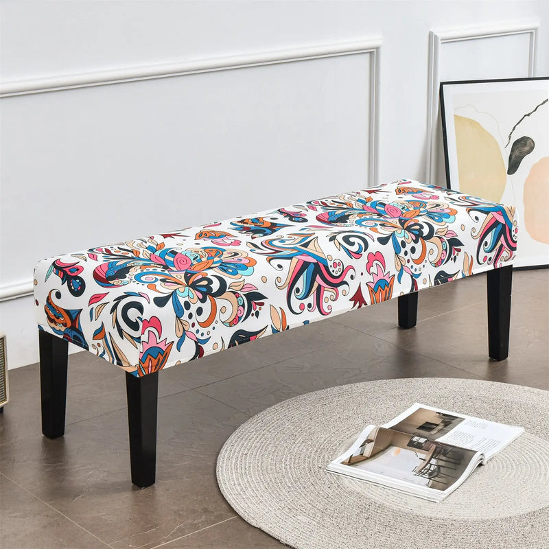 Unique Stretch Bench Covers for Dining Room Floral Washable Slipcover BC0010 Crfatop %sku%