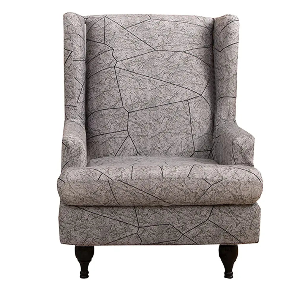 Unique Textured Design Stretch Wingchair Cover 1 Set of 2 Pieces Oversized Furniture Slipcovers Top Level Crfatop %sku%