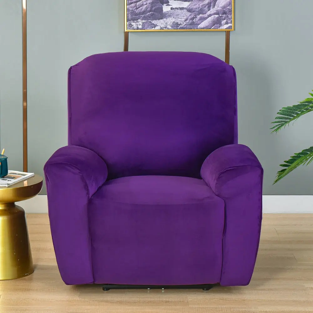 Violet Dirt-resistant Lazyboy Recliner Cover Soft Velvet Seat Sectional Reclining Sofa Slipcover Crfatop %sku%