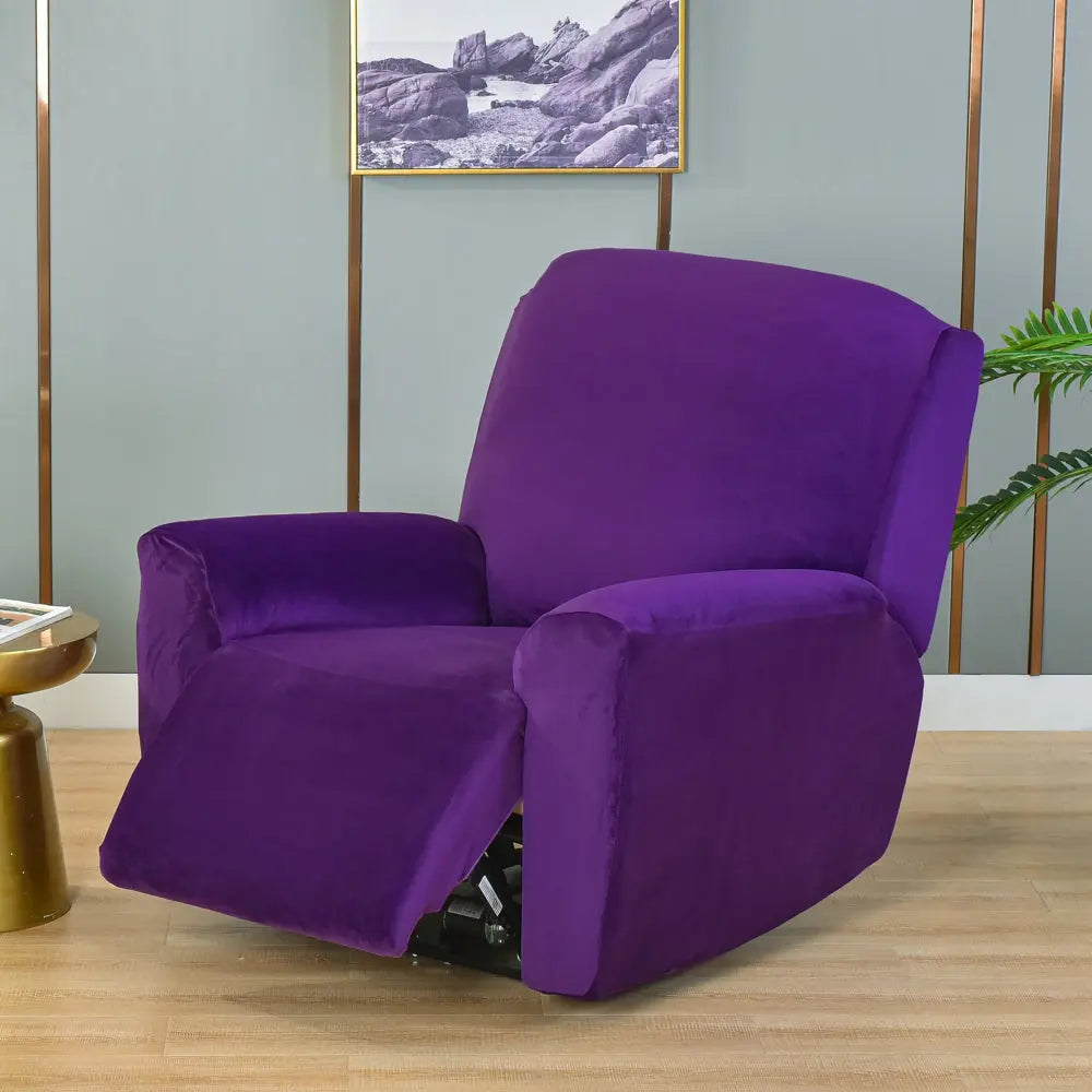 Violet Dirt-resistant Lazyboy Recliner Cover Soft Velvet Seat Sectional Reclining Sofa Slipcover Crfatop %sku%