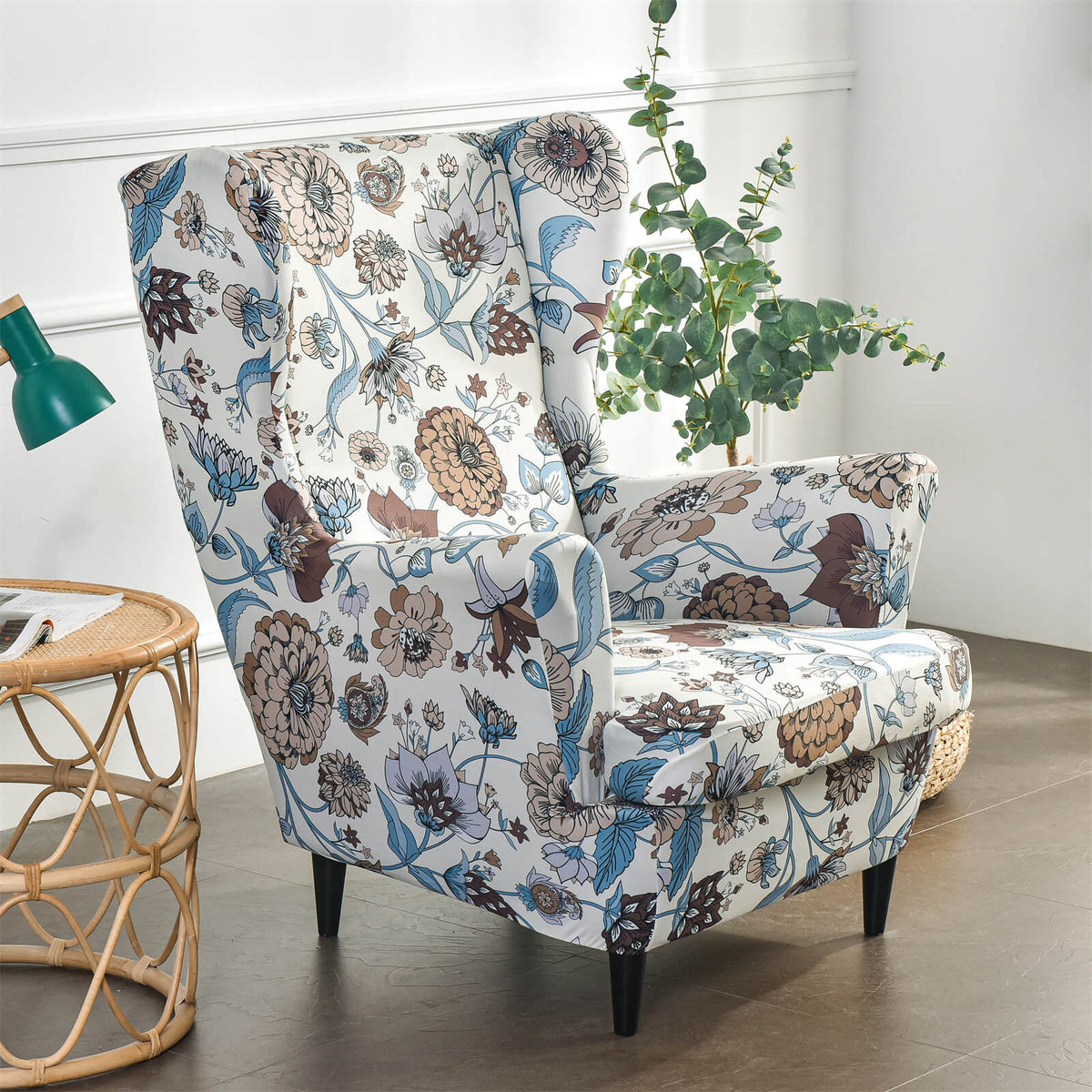 1 Set Wingchair Cover with T-cushion Slipcover Furniture Protecting Pet Cover Crfatop %sku%