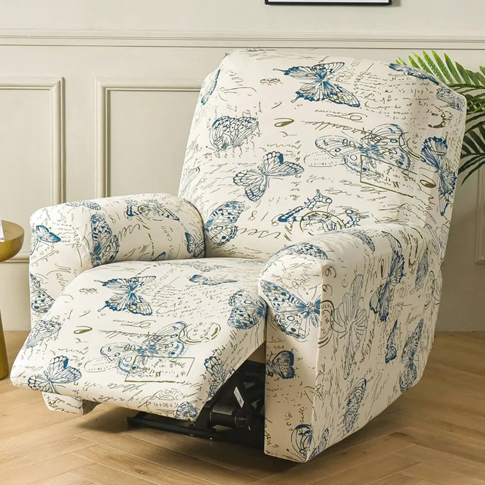 Waterproof Sofaprint Recliner Covers With Pockets 4 Pieces Crfatop %sku%
