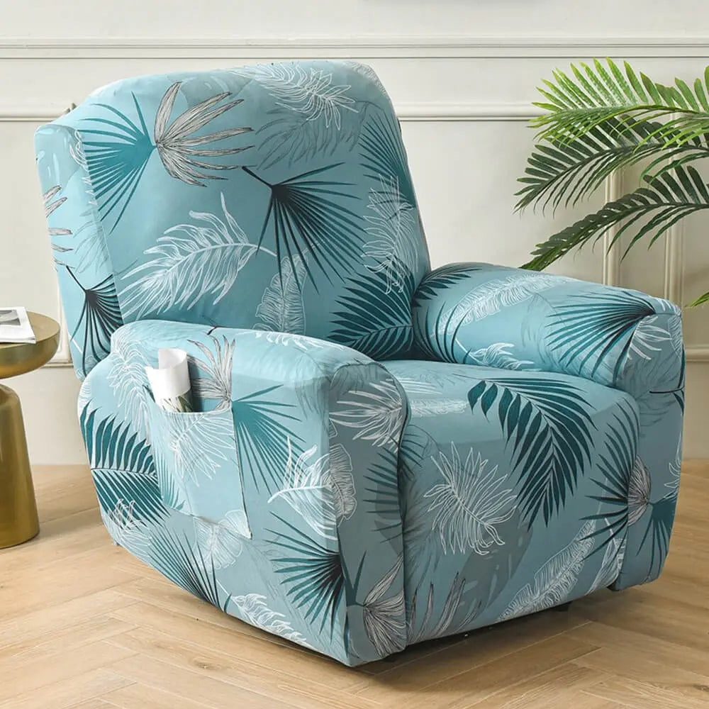 Waterproof Sofaprint Recliner Covers With Pockets 4 Pieces Crfatop %sku%
