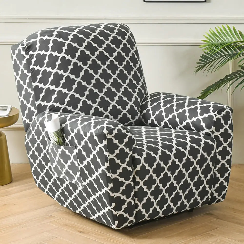 Waterproof Sofaprint Recliner Covers With Pockets 4 Pieces Crfatop %sku%